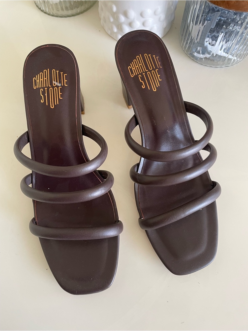 Charlotte Stone Belle Heel in Chocolate Brown size 10